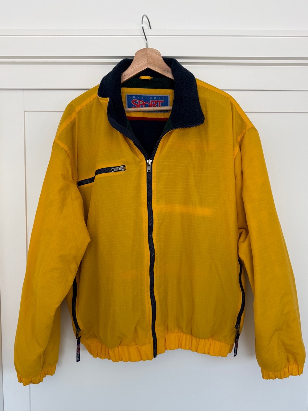 Dunbrooke Yellow Jacket with Cozy Navy Striped Fleece - Large - Picture 7 of 16